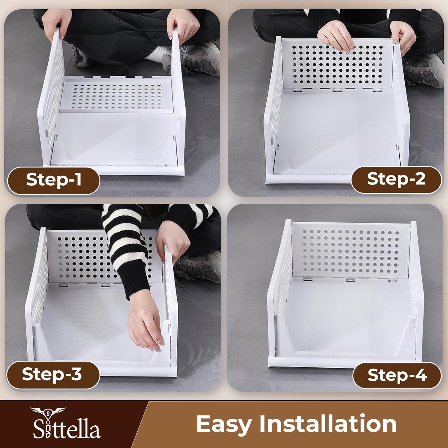 Folding Closet Wardrobe Organizer Storage Plastic Box (1 Piece)