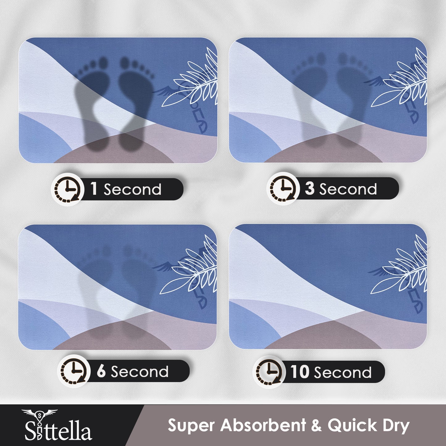 Anti-Skid Kitchen Mats 3mm, Water Absorbent Rug, Carpets, Floor Mat for Home and Kitchen (120x40cm & 40x60cm Multicolor) Leaf Print