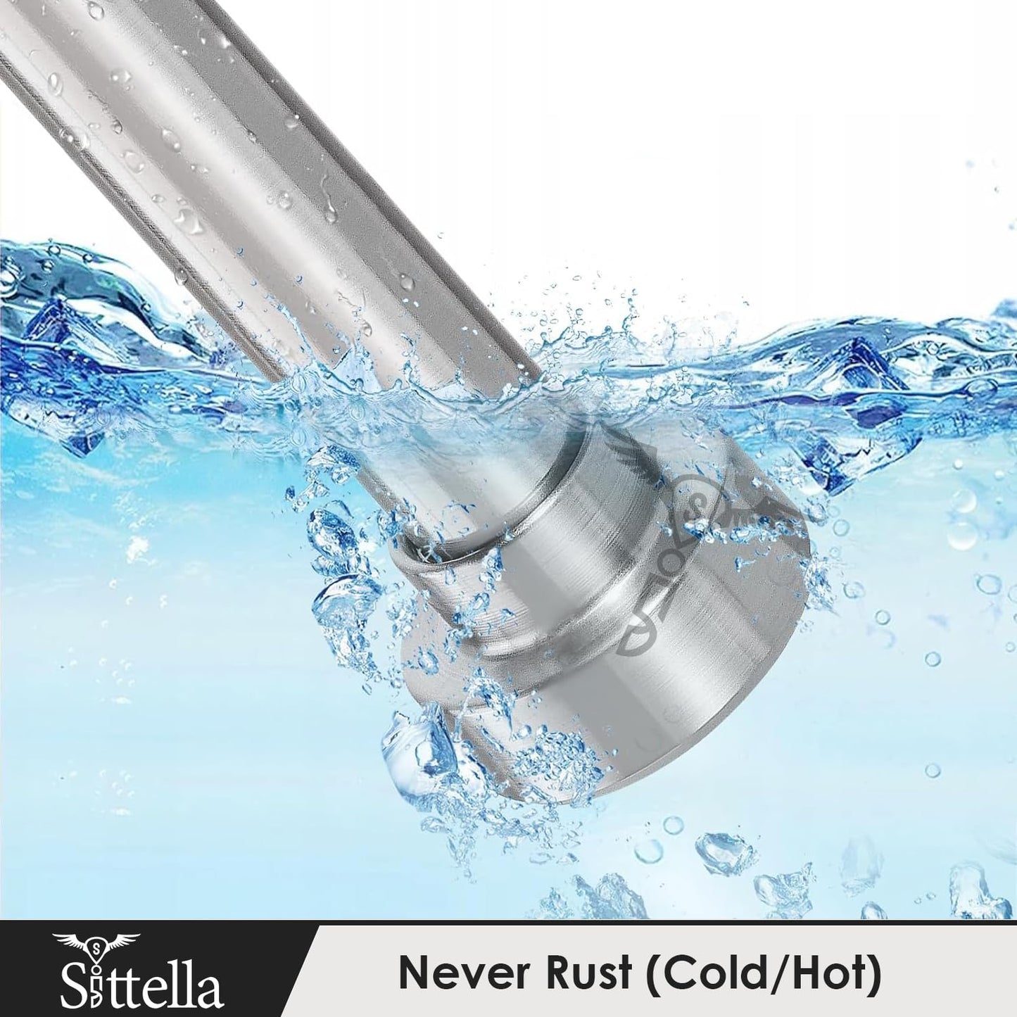 Extendable Shower Curtain Tension Rod Non-Drilling Anti-Skid Spring Pull Rod - (Stainless Steel, Silver)