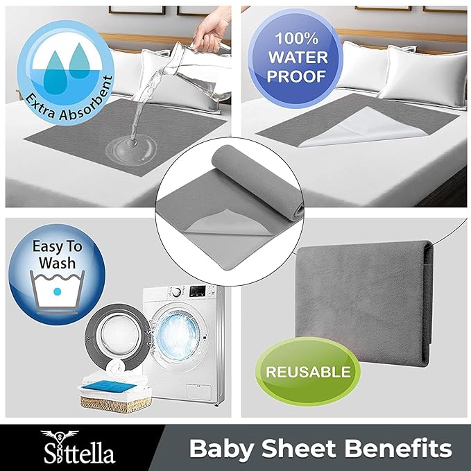 Baby Mattress Protector Sheet – Waterproof & Absorbent, Quick Dry and Washable