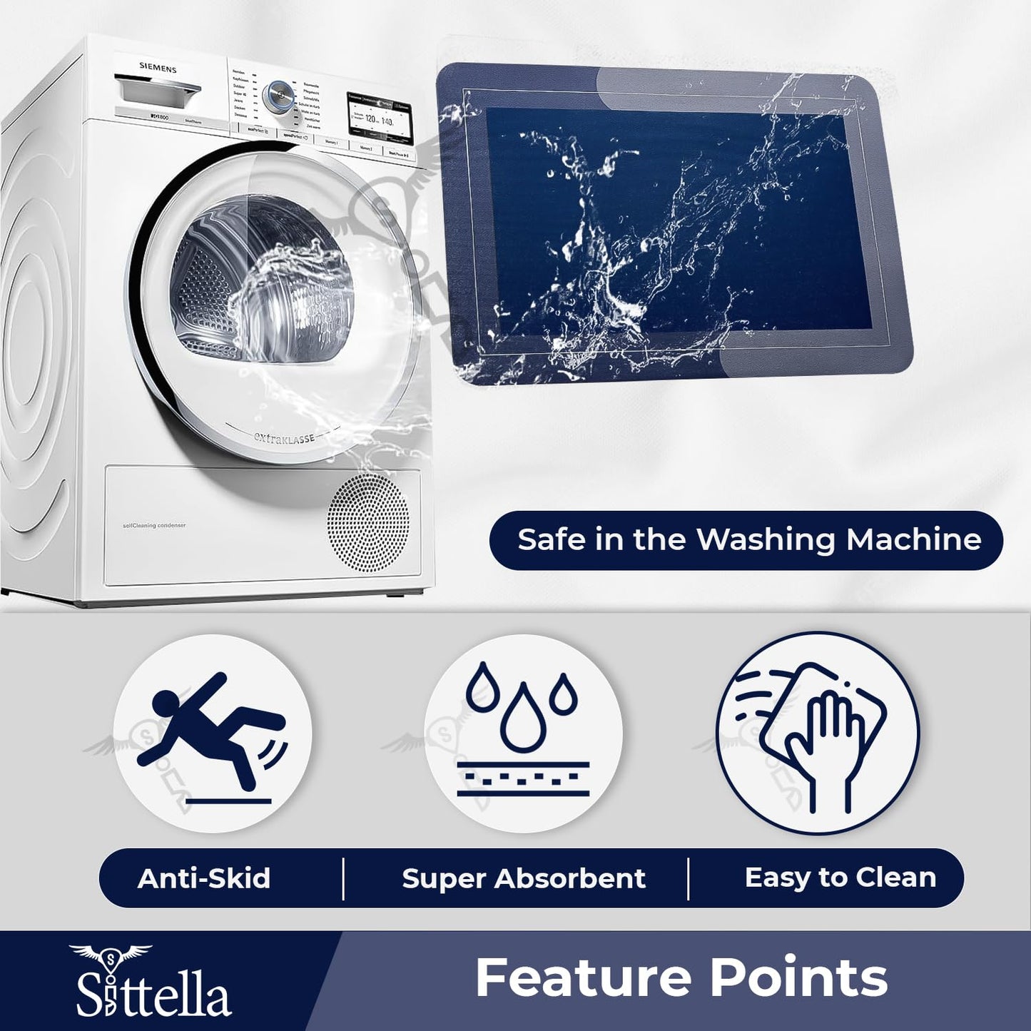 Anti-Skid Kitchen Mats 3mm, Water Absorbent Rug, Carpets, Floor Mat for Home and Kitchen (120x40cm & 60x40cm)