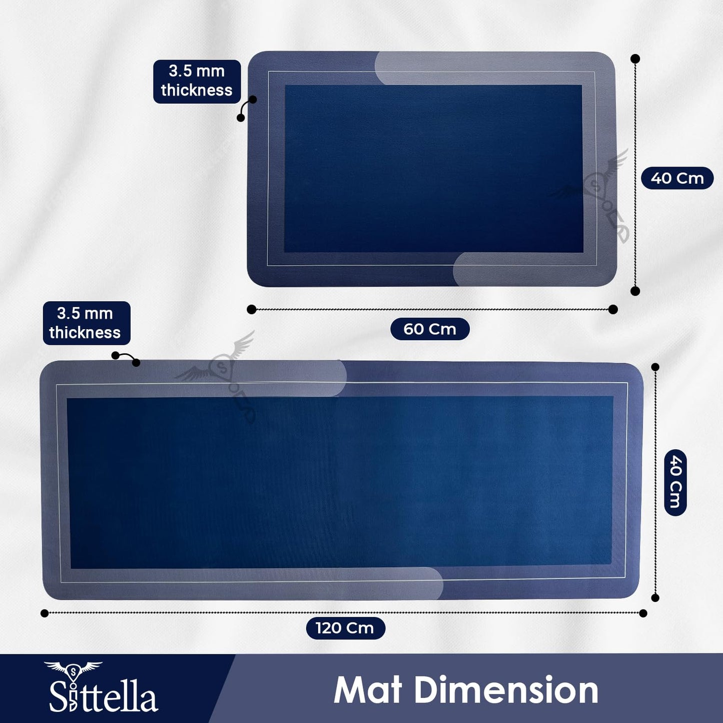 Anti-Skid Kitchen Mats 3mm, Water Absorbent Rug, Carpets, Floor Mat for Home and Kitchen (120x40cm & 60x40cm)