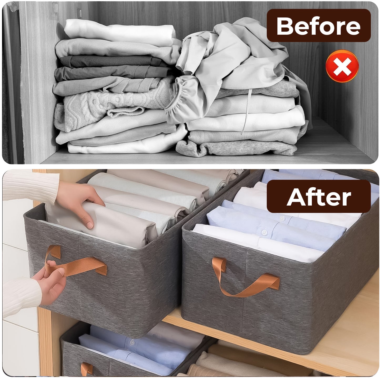 Foldable Wardrobe Organizer with Durable Handle