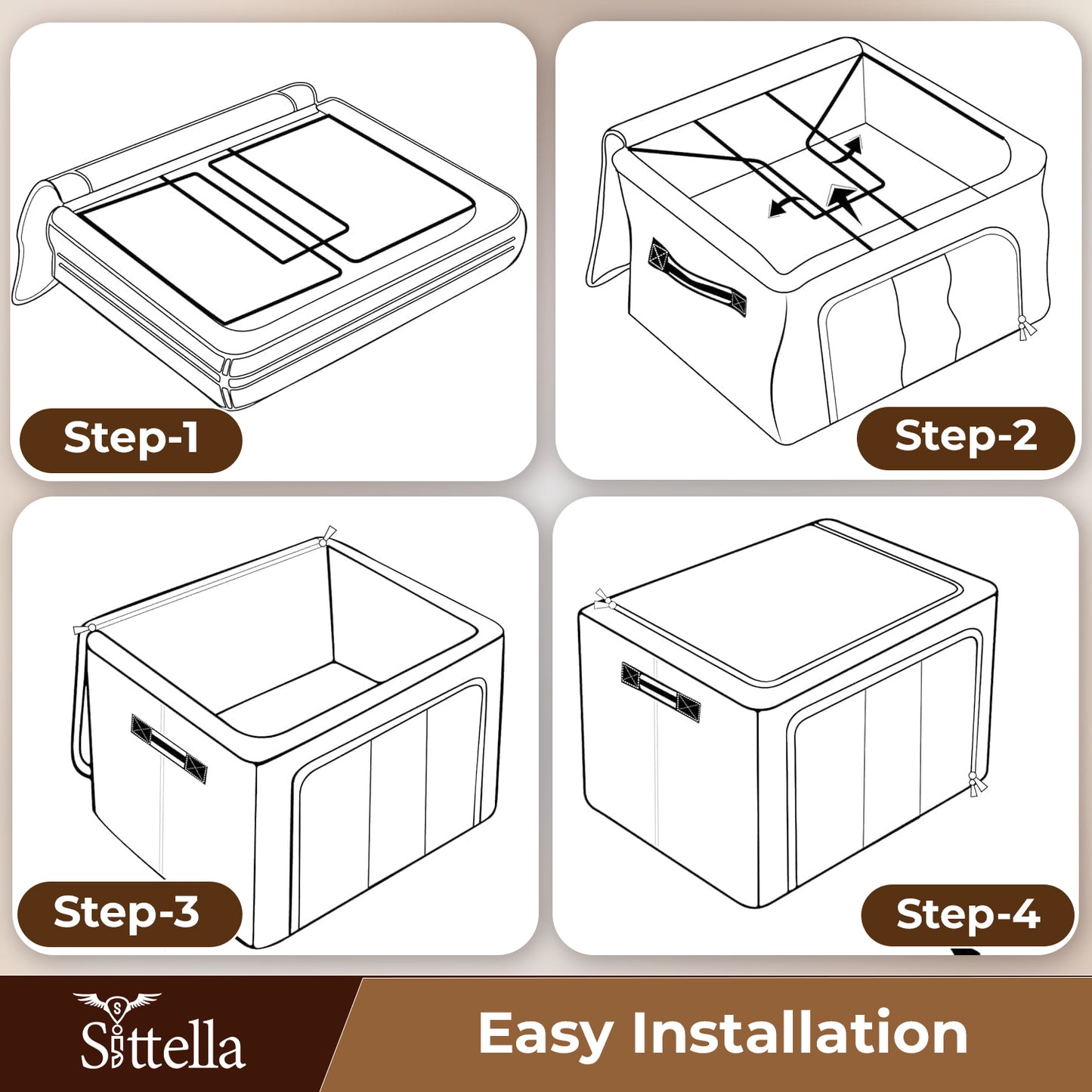 Double-Sided Zipper Storage Box – Foldable Organizer for Clothes & More (Blue)