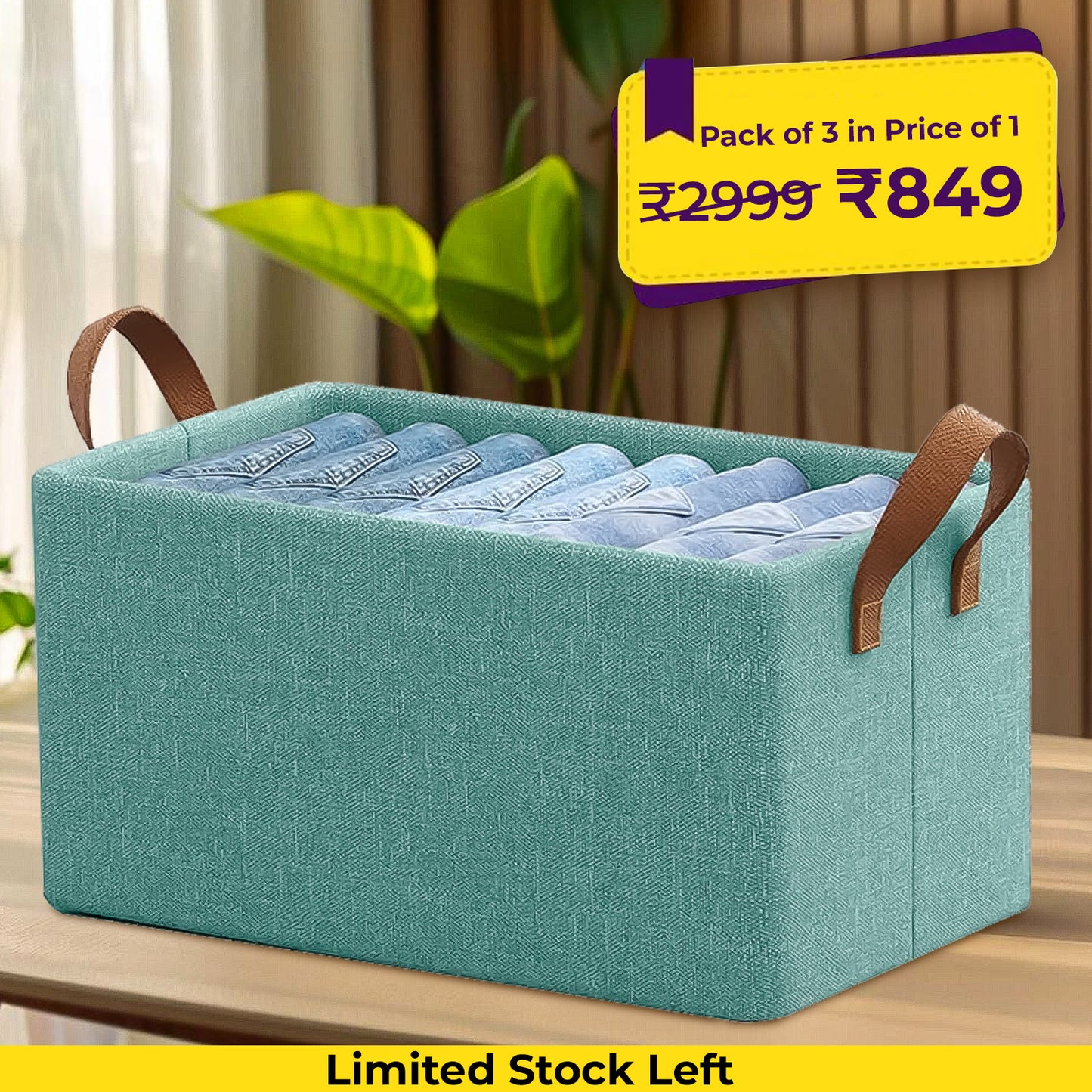 Foldable Wardrobe Organizer with Durable Handle