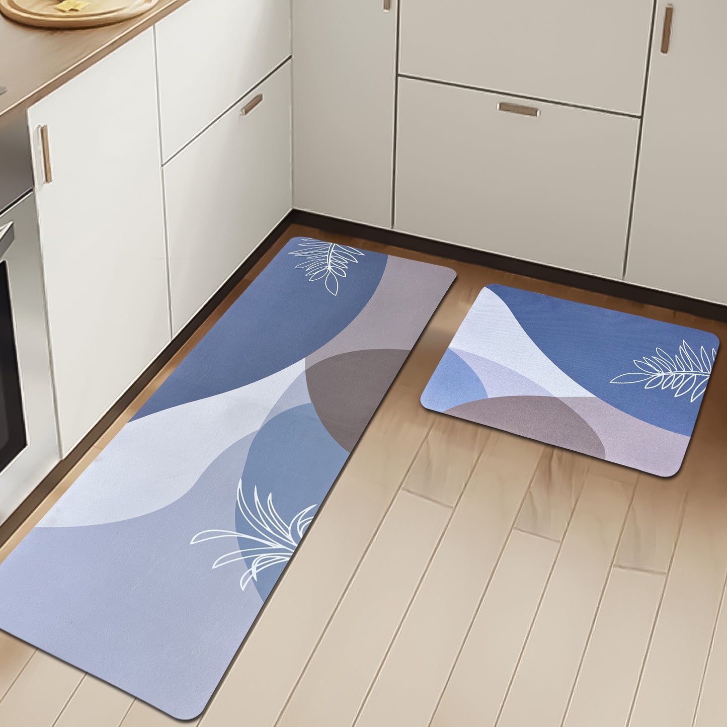 Anti-Skid Kitchen Mat Water Absorbent Rugs for Home & Kitchen, 3mm Thick Floor Mats – 120x40cm + 60x40cm