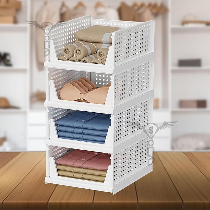 Folding Closet Wardrobe Organizer Storage Plastic Box (1 Piece)