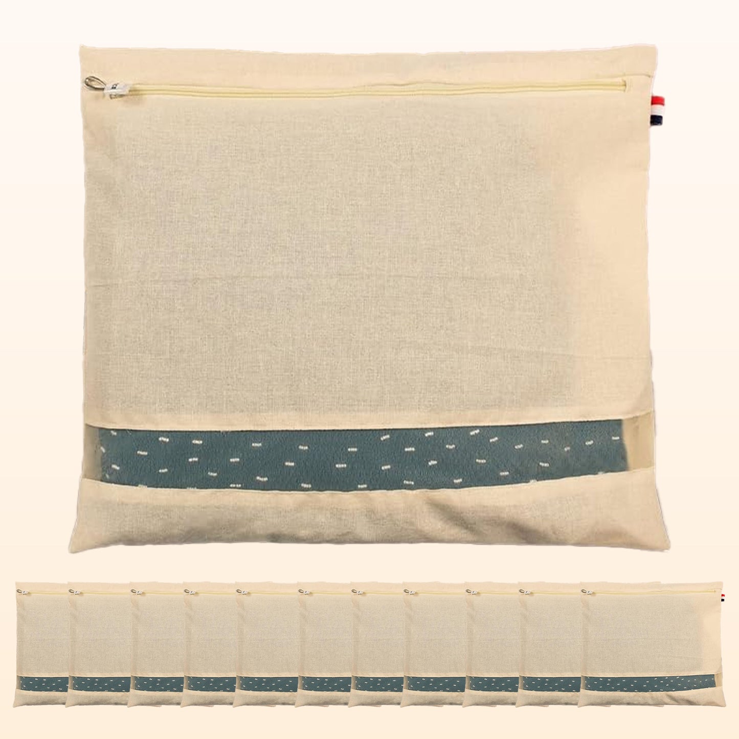 Saree Clothes Bags/Covers/Poches For Storage With Zip Closure (16 X 14 Inches, Beige)