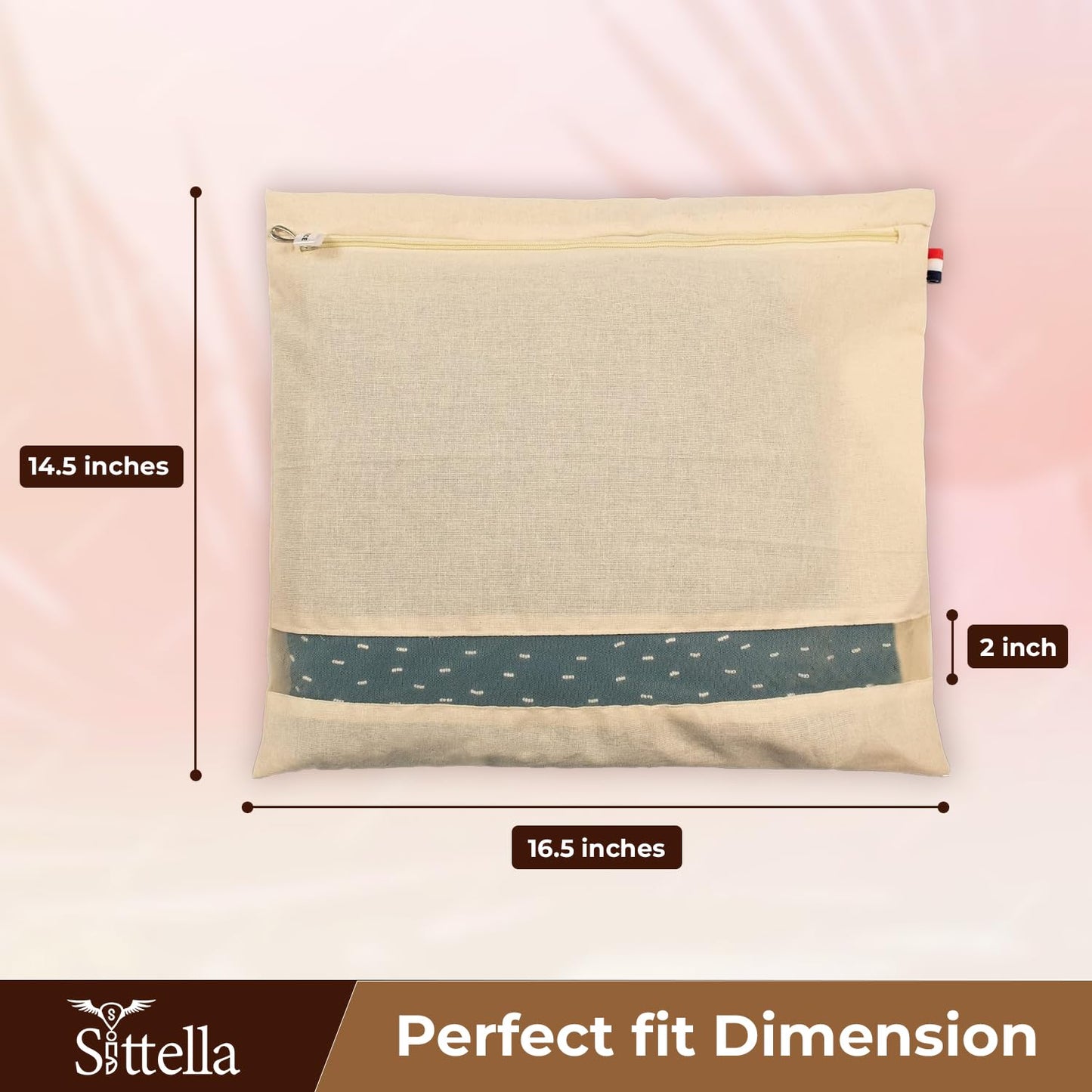 Saree Clothes Bags/Covers/Poches For Storage With Zip Closure (16 X 14 Inches, Beige)