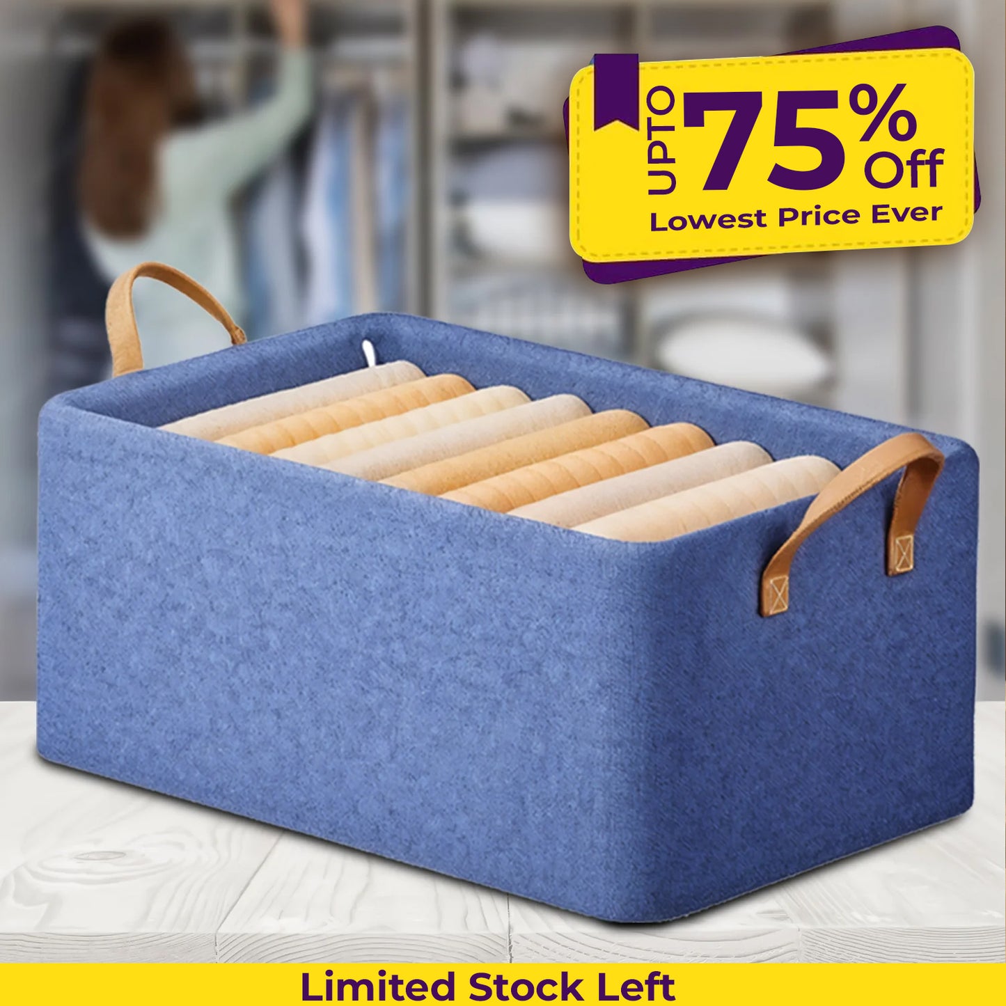 Foldable Wardrobe Organizer with Durable Handle