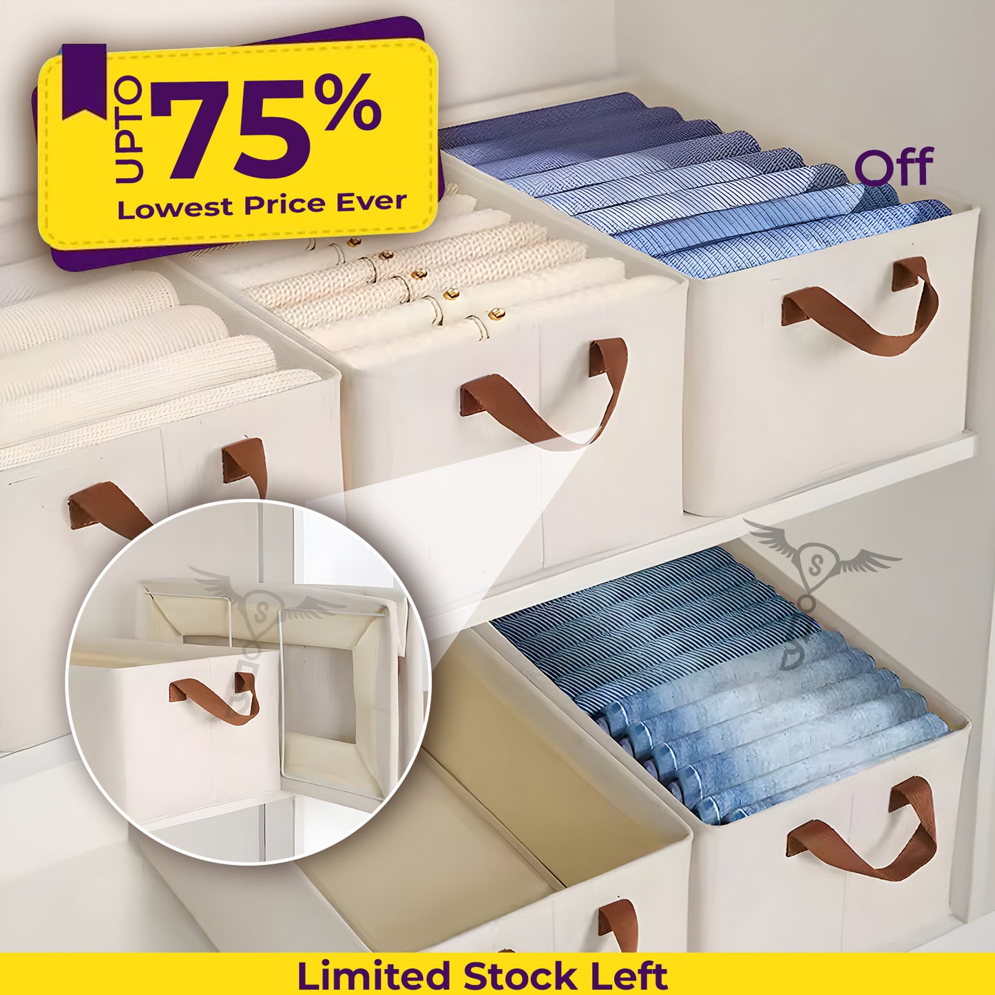 Foldable Wardrobe Organizer with Durable Handle