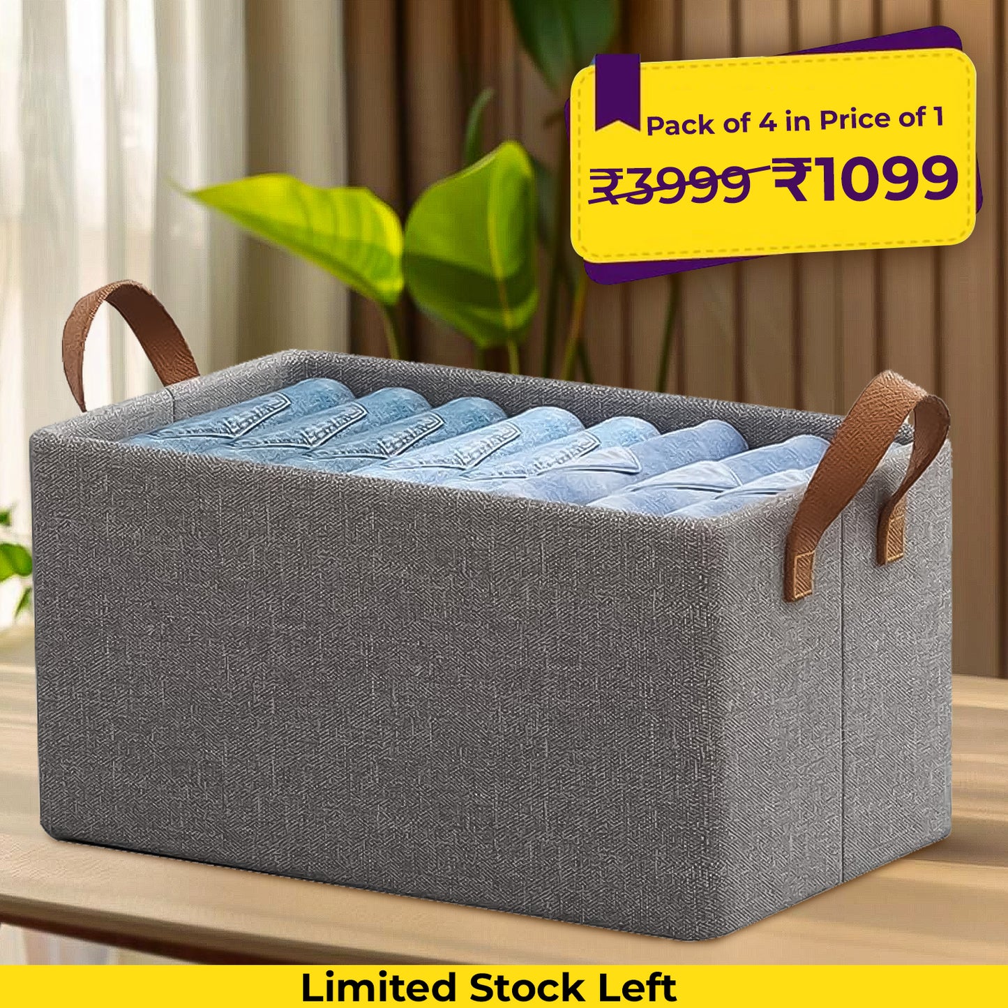 Foldable Wardrobe Organizer with Durable Handle