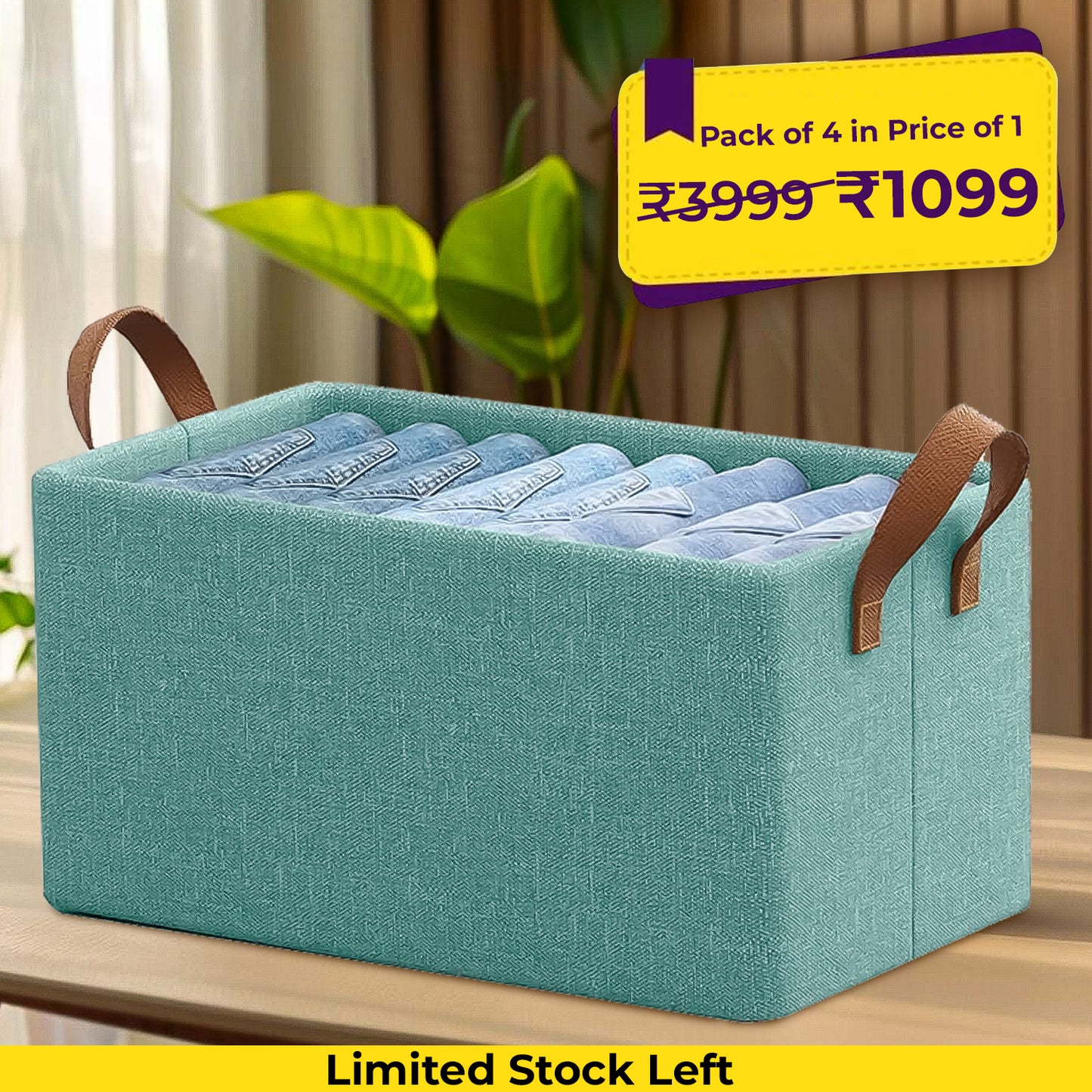 Foldable Wardrobe Organizer with Durable Handle