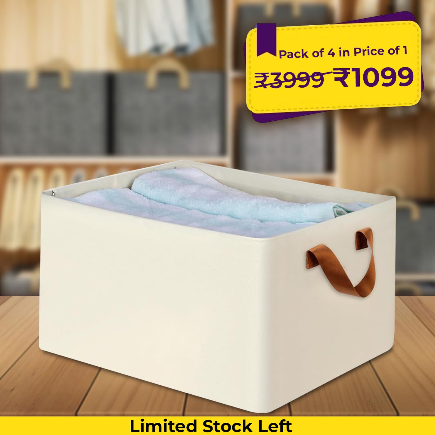 Foldable Wardrobe Organizer with Durable Handle