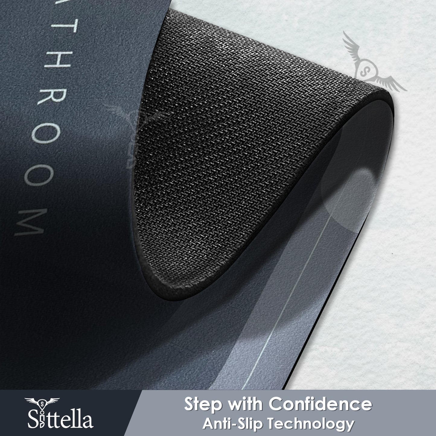 3.5mm Anti-Skid Water Soaking Bathroom Print Door Mat, Water Absorbent Mat (60x40cm, Gray)