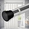 Extendable Shower Curtain Tension Rod Non-Drilling Anti-Skid Spring Pull Rod - (Stainless Steel, Silver)