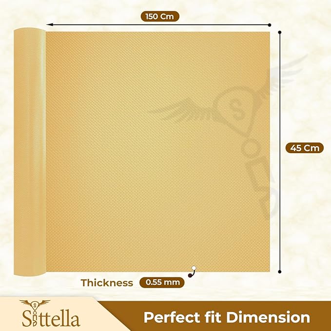 Drawer Mat Multi-Purpose EVA Non-Slip Waterproof Kitchen & Bathroom Shelf Liner (Ivory)