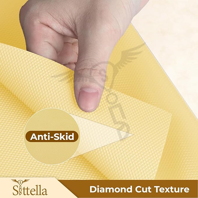 Drawer Mat Multi-Purpose EVA Non-Slip Waterproof Kitchen & Bathroom Shelf Liner (Ivory)