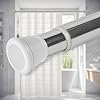 Extendable Shower Curtain Tension Rod Non-Drilling Anti-Skid Spring Pull Rod - (Stainless Steel, Silver)