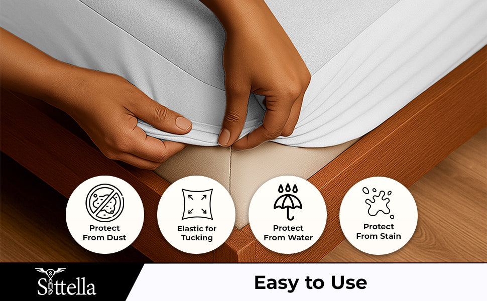 Waterproof Cotton Mattress Protector – Hypoallergenic, Soft, Breathable, Queen 78"x60", White