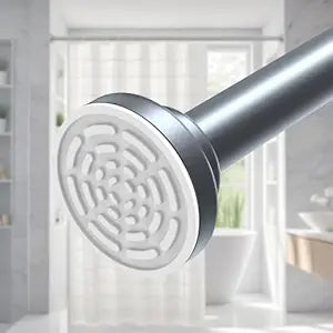 Extendable Shower Curtain Tension Rod Non-Drilling Anti-Skid Spring Pull Rod - (Stainless Steel, Silver)