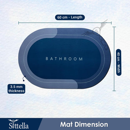 3.5mm Anti-Skid Water Soaking Bathroom Print Door Mat, Water Absorbent Mat (60x40cm)