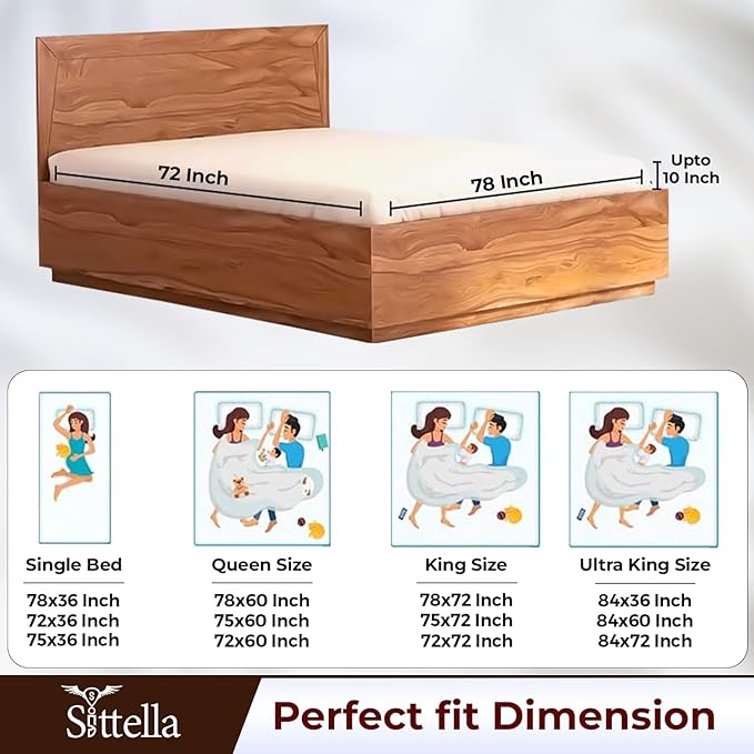 Waterproof Cotton Mattress Protector – Hypoallergenic, Soft, Breathable, Queen 78"x60", Brown