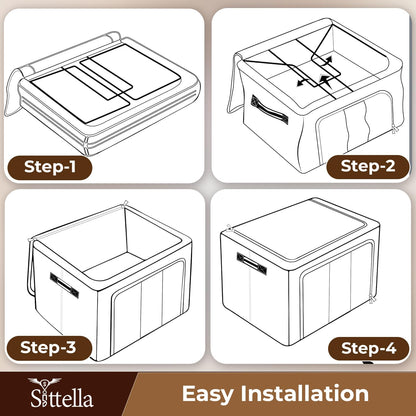 Double-Sided Zipper Wardrobe Organizer - Foldable & Durable Storage Box (Blue)