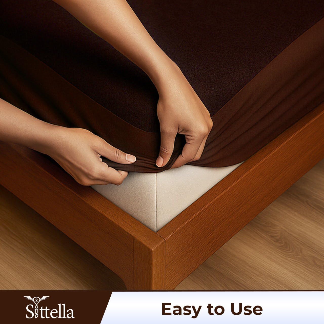 Waterproof Cotton Mattress Protector – Hypoallergenic, Soft, Breathable, Queen 78"x60", Brown