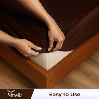 Waterproof Cotton Mattress Protector – Hypoallergenic, Soft, Breathable, Queen 78"x60", Brown