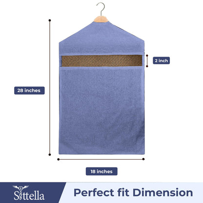 SITTELLA® Hanging Cotton Saree Covers for Storage | 30 x 18 Inches Breathable Saree Cover Bags for Clothes, Wardrobe Organizer | Dust-Proof Double Pocket | Off-White