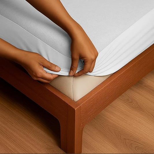 Waterproof Cotton Mattress Protector – Hypoallergenic, Soft, Breathable, Queen 78"x60", White