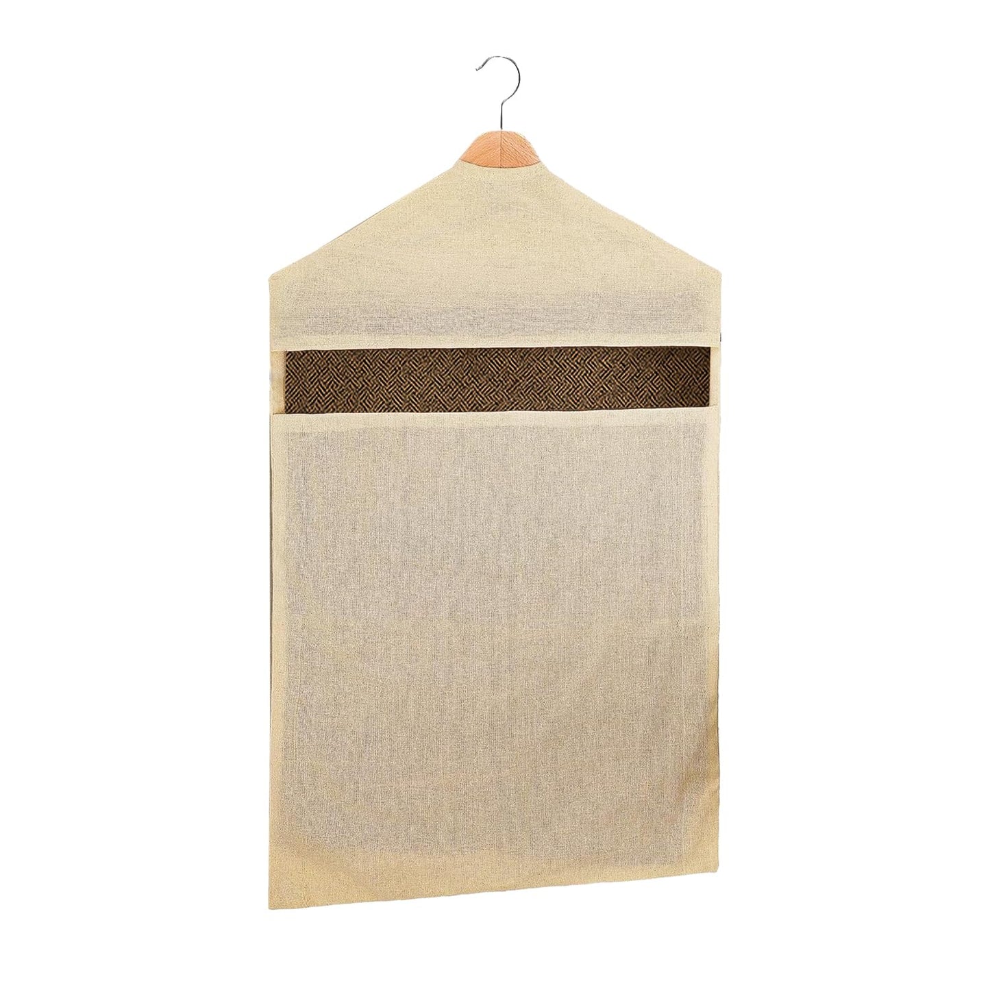 SITTELLA® Hanging Cotton Saree Covers for Storage | 30 x 18 Inches Breathable Saree Cover Bags for Clothes, Wardrobe Organizer | Dust-Proof Double Pocket | Off-White