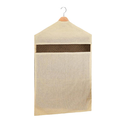 SITTELLA® Hanging Cotton Saree Covers for Storage | 30 x 18 Inches Breathable Saree Cover Bags for Clothes, Wardrobe Organizer | Dust-Proof Double Pocket | Off-White