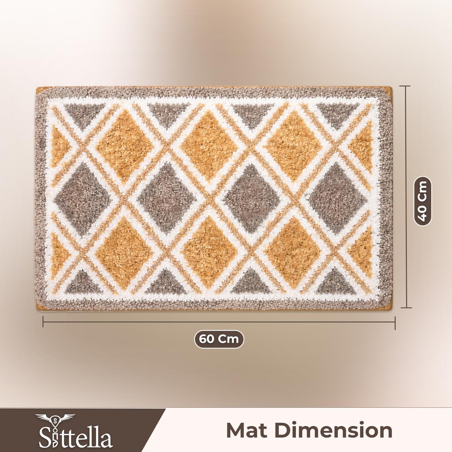 3D Microfiber Floor Mat | Super Absorbent Anti-Slip Door Mat | Soft Quick Dry Bath Mat | Dust Control Entrance Mat for Bathroom, Kitchen & Home