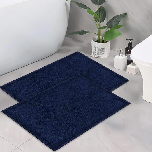 CANWAY ® 1500 GSM | | 60×40 cm| Microfiber Anti-Skid Bathroom Door Mat | Ultra Soft Plush & Super Absorbent | Quick-Dry, Washable Floor Rug for Bathroom & Door |Navy Blue