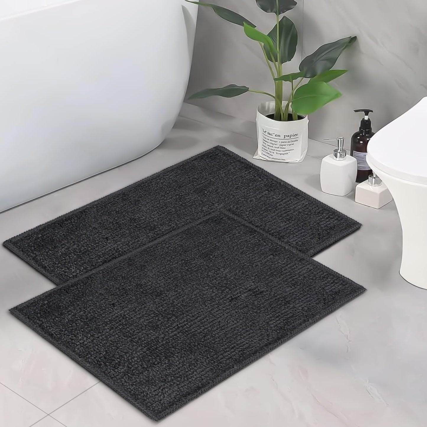 CANWAY ® 1500 GSM | | 60×40 cm| Microfiber Anti-Skid Bathroom Door Mat | Ultra Soft Plush & Super Absorbent | Quick-Dry, Washable Floor Rug for Bathroom & Door |Navy Blue (Copy)