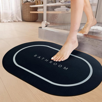 3.5mm Anti-Skid Water Soaking Bathroom Print Door Mat, Water Absorbent Mat (60x40cm, Gray)