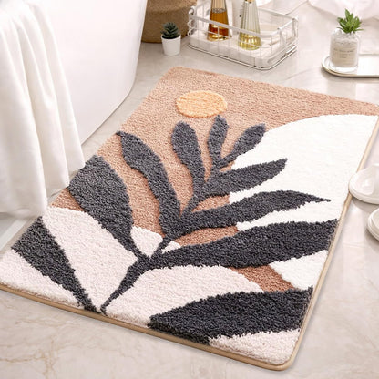 3D Microfiber Floor Mat | Super Absorbent Anti-Slip Door Mat | Soft Quick Dry Bath Mat | Dust Control Entrance Mat for Bathroom, Kitchen & Home