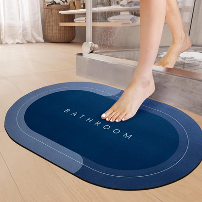 3.5mm Anti-Skid Water Soaking Bathroom Print Door Mat, Water Absorbent Mat (60x40cm, Gray)