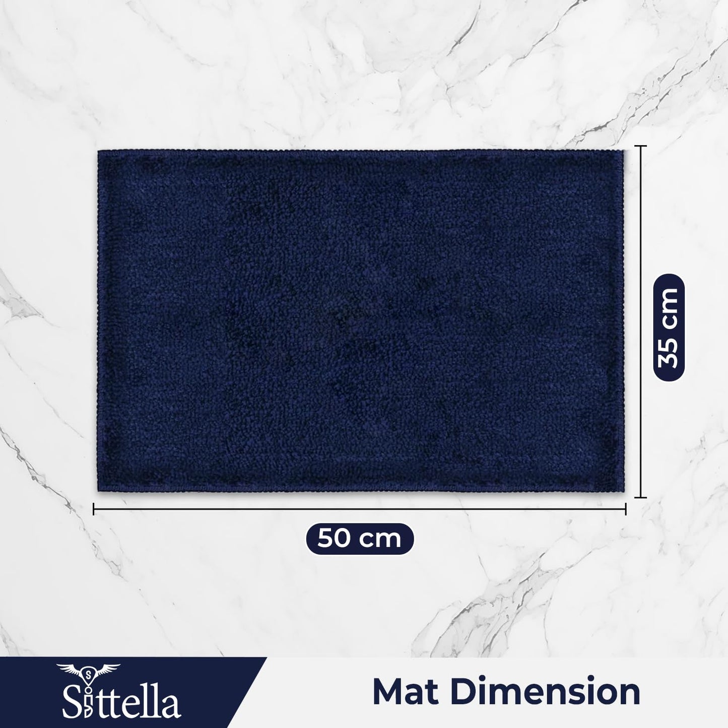 CANWAY ® 1500 GSM | | 60×40 cm| Microfiber Anti-Skid Bathroom Door Mat | Ultra Soft Plush & Super Absorbent | Quick-Dry, Washable Floor Rug for Bathroom & Door |Navy Blue