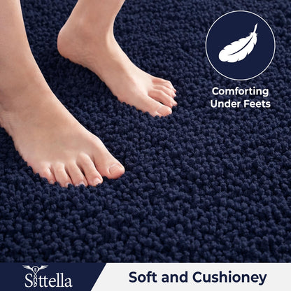CANWAY ® 1500 GSM | | 60×40 cm| Microfiber Anti-Skid Bathroom Door Mat | Ultra Soft Plush & Super Absorbent | Quick-Dry, Washable Floor Rug for Bathroom & Door |Navy Blue
