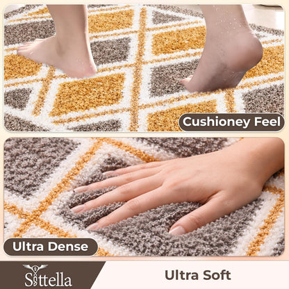 3D Microfiber Floor Mat | Super Absorbent Anti-Slip Door Mat | Soft Quick Dry Bath Mat | Dust Control Entrance Mat for Bathroom, Kitchen & Home