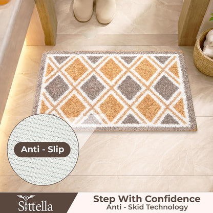 3D Microfiber Floor Mat | Super Absorbent Anti-Slip Door Mat | Soft Quick Dry Bath Mat | Dust Control Entrance Mat for Bathroom, Kitchen & Home