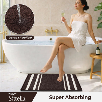 Sittella  ® 1500 GSM  | 60×40 cm| Microfiber Anti-Skid Bathroom Door Mat | Ultra Soft Plush & Super Absorbent | Quick-Dry, Washable Floor Rug for Bathroom & Door |Navy Blue