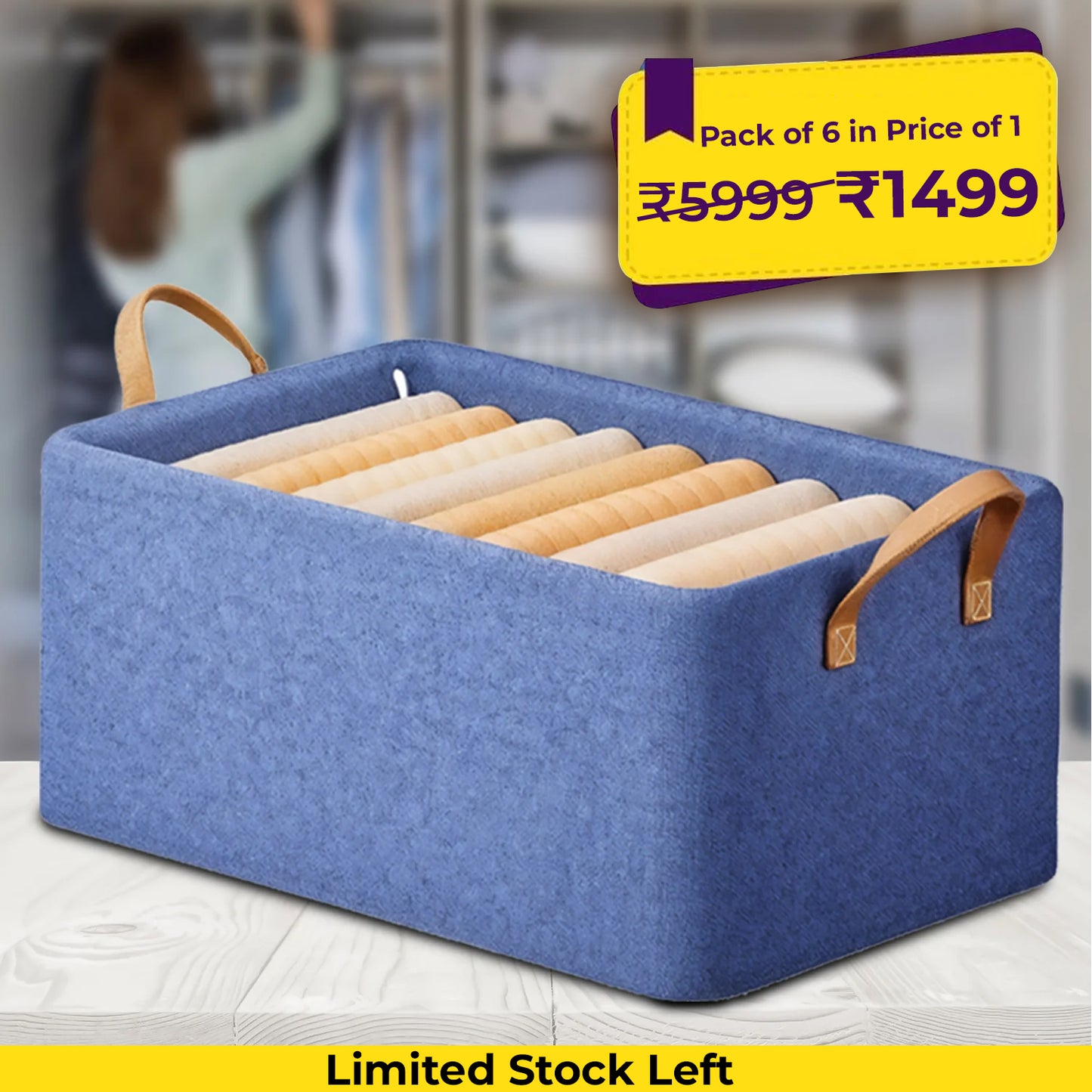 Multi-Functional Foldable Wardrobe Organizer with Durable Handle