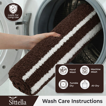 Sittella  ® 1500 GSM  | 60×40 cm| Microfiber Anti-Skid Bathroom Door Mat | Ultra Soft Plush & Super Absorbent | Quick-Dry, Washable Floor Rug for Bathroom & Door |Navy Blue