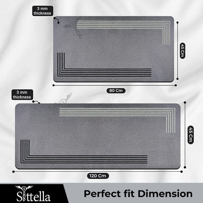 Sittella Kitchen Mat Combo Set | 45x100 cm + 45x120 cm | Water Absorbent Anti-Skid Kitchen Mat  for Home | Soft Standing Mat for Floor | Washable Carpet for Kitchen Platform (Copy)