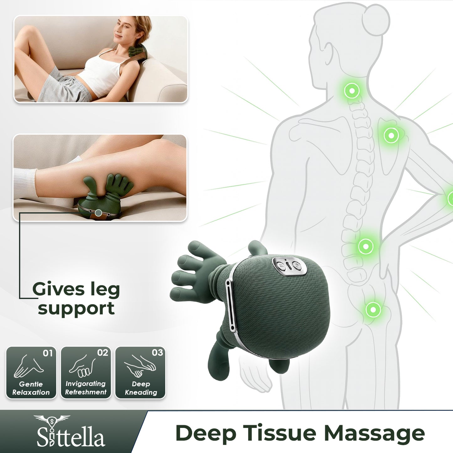 Bionic Heated Neck & Back Massager | Wireless Portable  Massager with 4D Deep Tissue Kneading & Heat | Electric Pain Relief & Muscle Relaxation Device