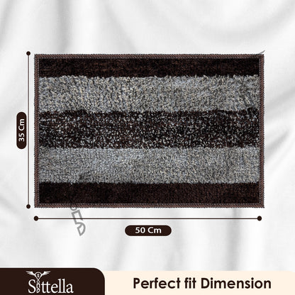 Anti-Skid Microfiber Bathroom Door Mat, Water Absorbent Floor mat (50X35cm) (Brown)